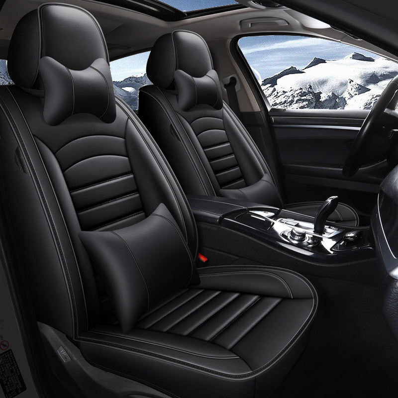 Amancarport Universal Leather Car Seat Covers – 5-Seat Full Set, Waterproof & Luxurious Fit for Most Vehicles
