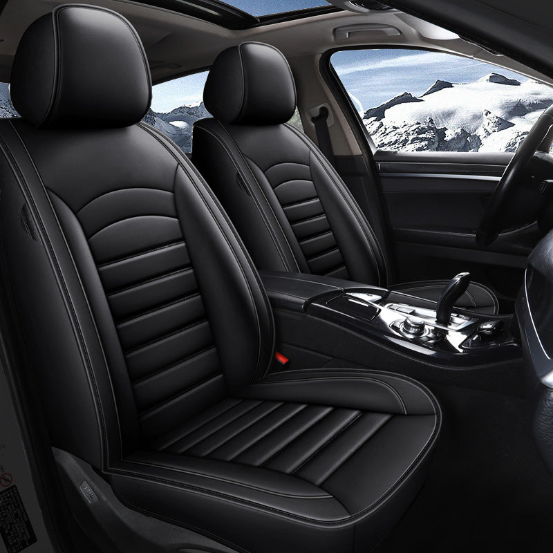 Amancarport Universal Leather Car Seat Covers – 5-Seat Full Set, Waterproof & Luxurious Fit for Most Vehicles