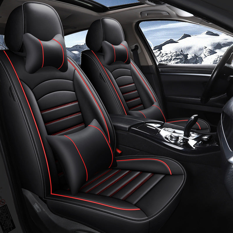 Amancarport Universal Leather Car Seat Covers – 5-Seat Full Set, Waterproof & Luxurious Fit for Most Vehicles