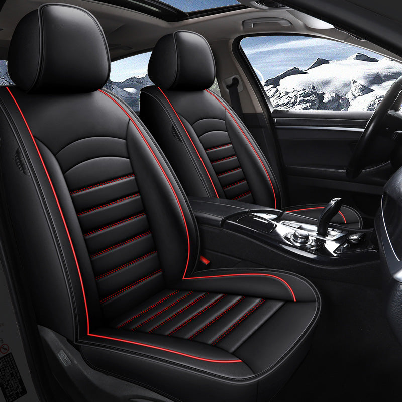 Amancarport Universal Leather Car Seat Covers – 5-Seat Full Set, Waterproof & Luxurious Fit for Most Vehicles