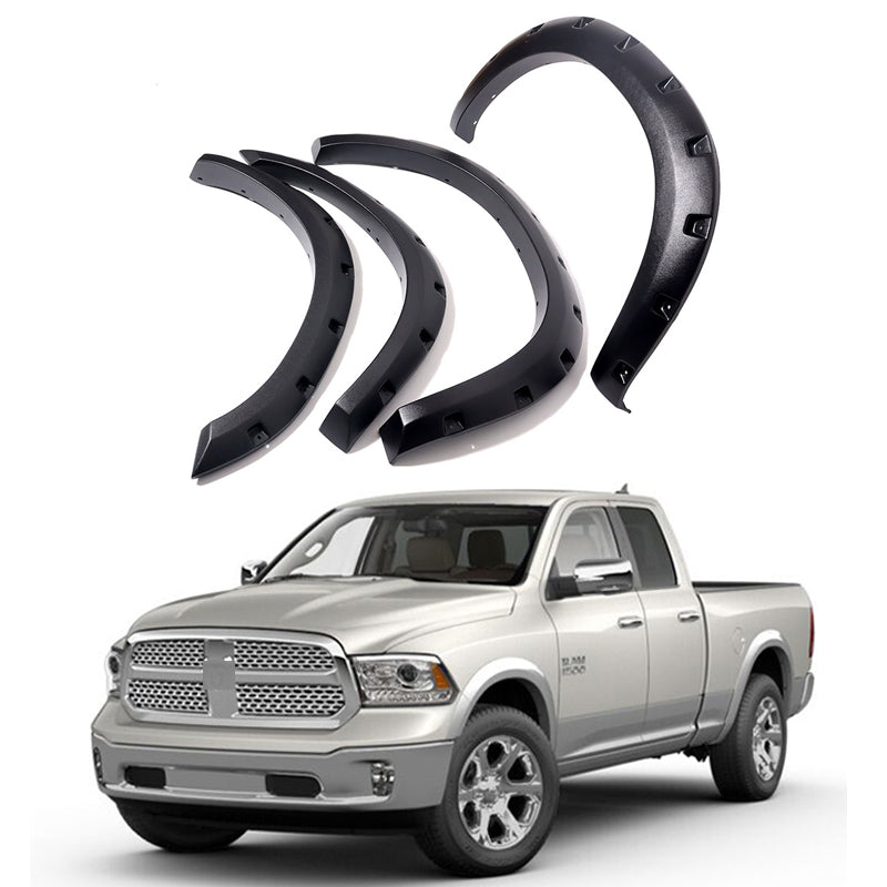 Fender Flares for 2002–2024 Dodge Ram 1500 – Matte Black, 4-Piece Wheel Arch Protector