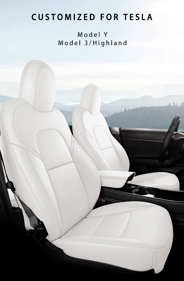 All-Inclusive Custom Tesla Model 3/Highland/Y/Juniper (2016-2025) Nappa Leather Car Seat Covers – Full Set
