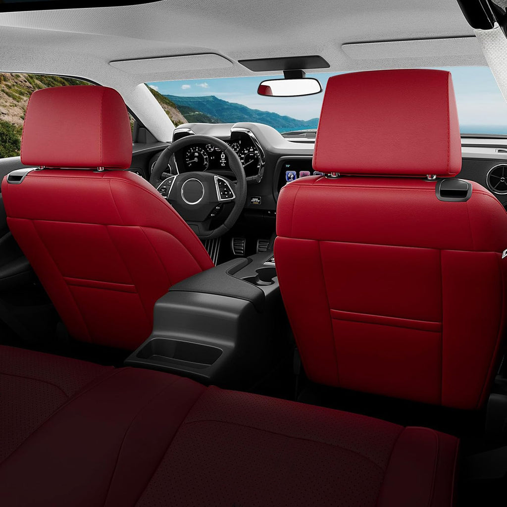 Custom Fit Seat Covers for Chevy Camaro Coupe (LT/LS/RS/SS)(2016-2025) – Full Set, Waterproof Faux Leather