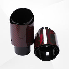 Load image into Gallery viewer, 4" Red Carbon Fiber Exhaust Tip – Universal Fit, 3.5″–4.5″ Size Options | Modified Car Upgrade
