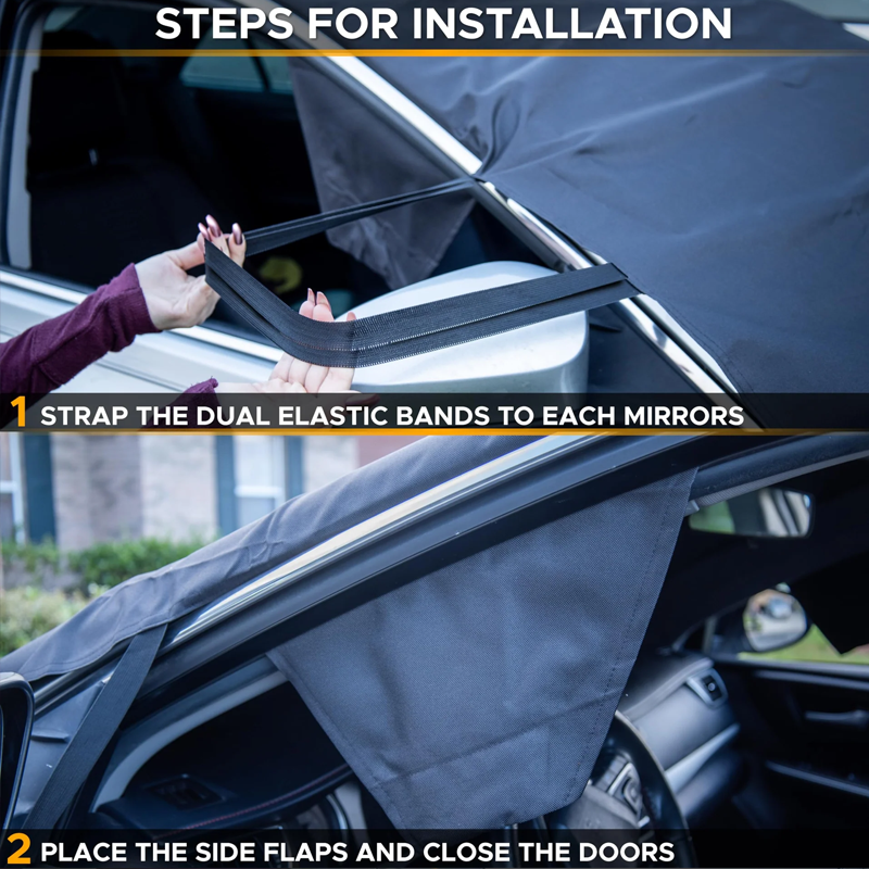 Windshield Cover for Ice and Snow | Heavy Duty 600D Oxford Fabric | Windshield Protector for Cars, SUVs