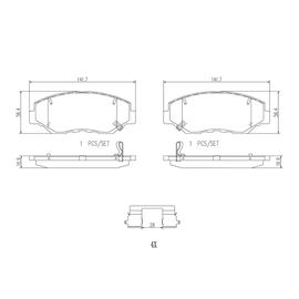 Front Ceramic Brake Pads for Honda Accord 2003-2017 Civic 2012-2021 CR-V 2002-2016