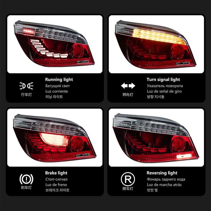 BMW 5 Series E60 LED Tail Lights Rear Lamps (2003–2010)