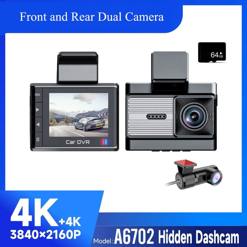 2025 New Car Dash Cam - 3 Views, 4K+1K Resolution, High-Quality Night Vision, Wi-Fi & GPS