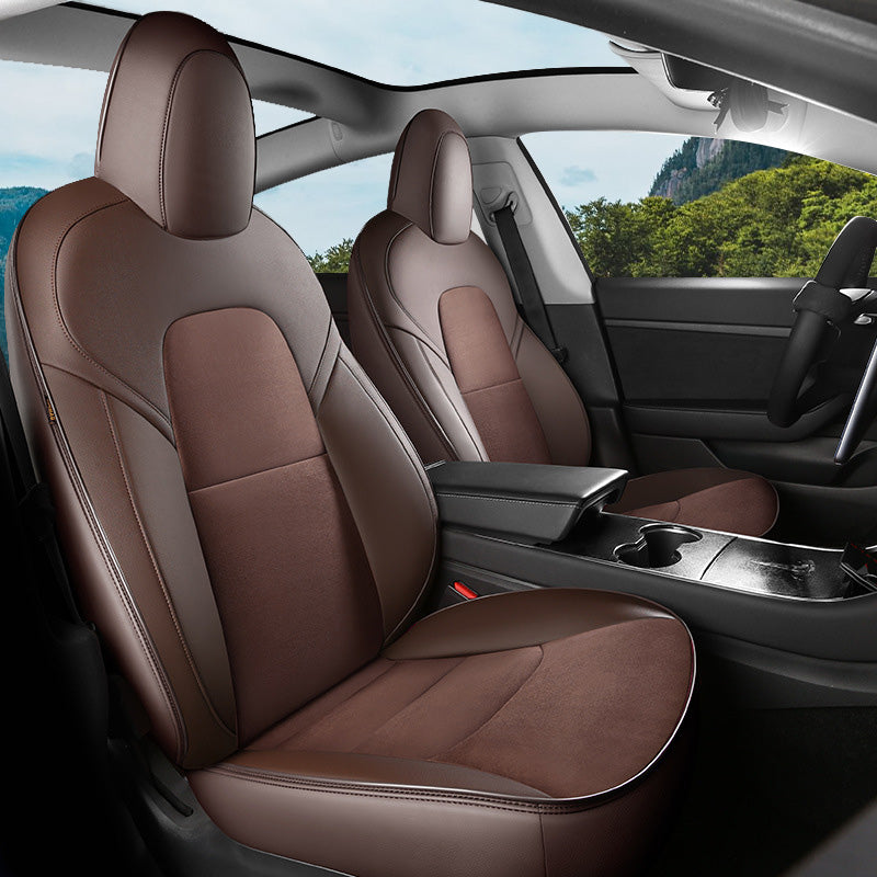 Custom Alcantara Leather Seat Cover For Tesla Model 3/Highland/Y/Juniper (2016-2025) - Full Set