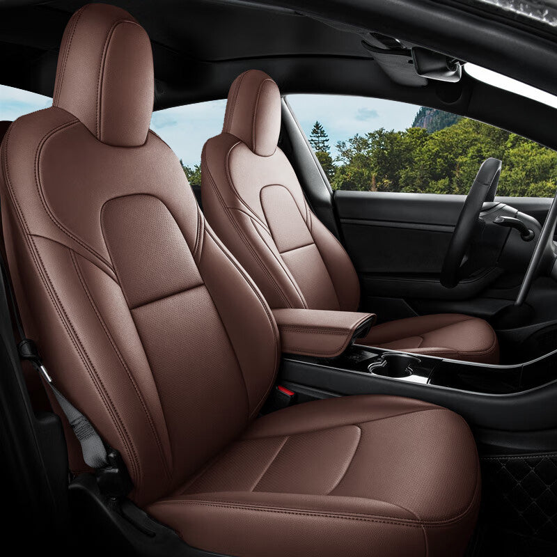 All-Inclusive Custom Tesla Model 3/Highland/Y/Juniper (2016-2025) Nappa Leather Car Seat Covers – Full Set