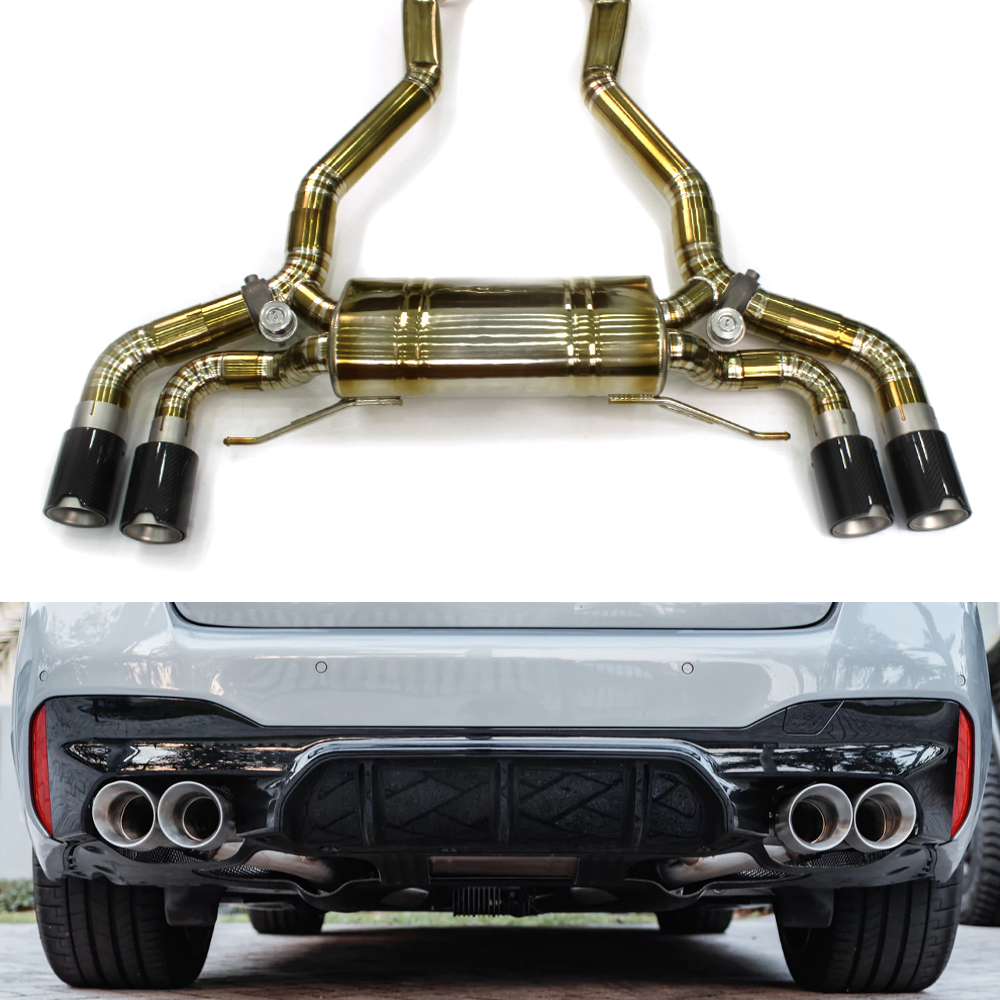 For BMW M5 F90 2018–2021 Titanium Exhaust System with Valve Control – Front & Mid Section Upgrade