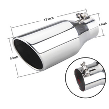 Load image into Gallery viewer, Black Stainless Steel Angled Exhaust Tip for Diesel Truck – 4" Inlet 5" Outlet