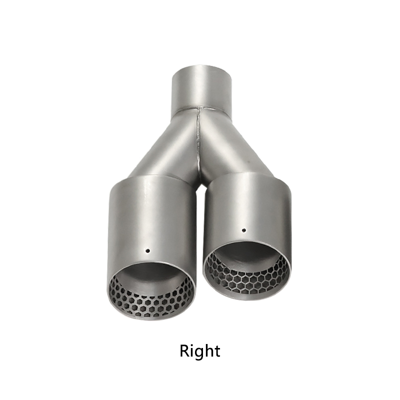 Y-Shaped Dual Outlet Exhaust Tip with Honeycomb Design – Sandblasted Stainless Steel
