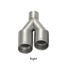 Load image into Gallery viewer, Y-Shaped Dual Outlet Exhaust Tip with Honeycomb Design – Sandblasted Stainless Steel