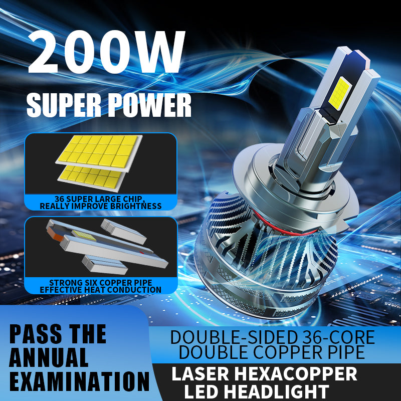 Shining Star LED Headlight Bulbs, H11/H4/9005 (HB3)/9006 (HB4) Compatible, 200W 98600 LM 6000K (2-Pack)