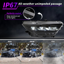Load image into Gallery viewer, For 2015–2017 Ford Mustang LED Headlights – S650 Style Triple Beam Projector Lamps with DRL