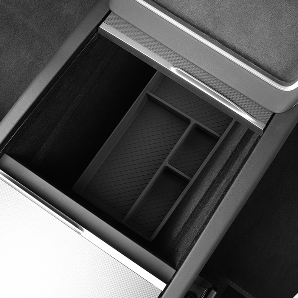 Tesla Model 3/Y Custom Storage Organizer 10-Piece Set - Highland/Juniper Floor Mats+Trunk Bucket+Phone Holder