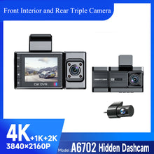 Load image into Gallery viewer, 2025 New Car Dash Cam - 3 Views, 4K+1K Resolution, High-Quality Night Vision, Wi-Fi &amp; GPS