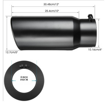 Load image into Gallery viewer, Black Stainless Steel Angled Exhaust Tip for Diesel Truck – 4" Inlet 5" Outlet