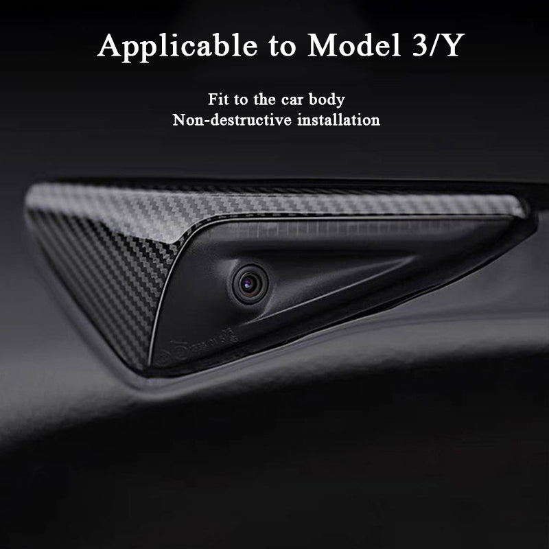 Real Carbon Fiber Side Camera Covers for Tesla Model 3/Y (2017-2024) – Turn Signal Covers (2PCS)
