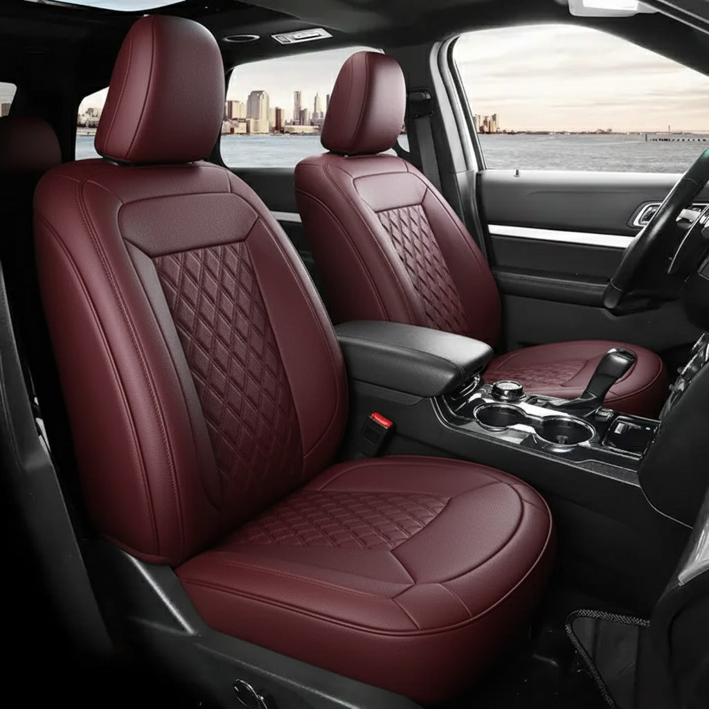Amancarport Custom Fit Car Seat Covers Full Set For Ford Explorer 6-7 Seats (2020-2025)
