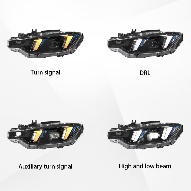 Suitable for 2013–2018 BMW 3 Series F30 LED Headlight Assembly Upgrade with Projector Lens and DRL
