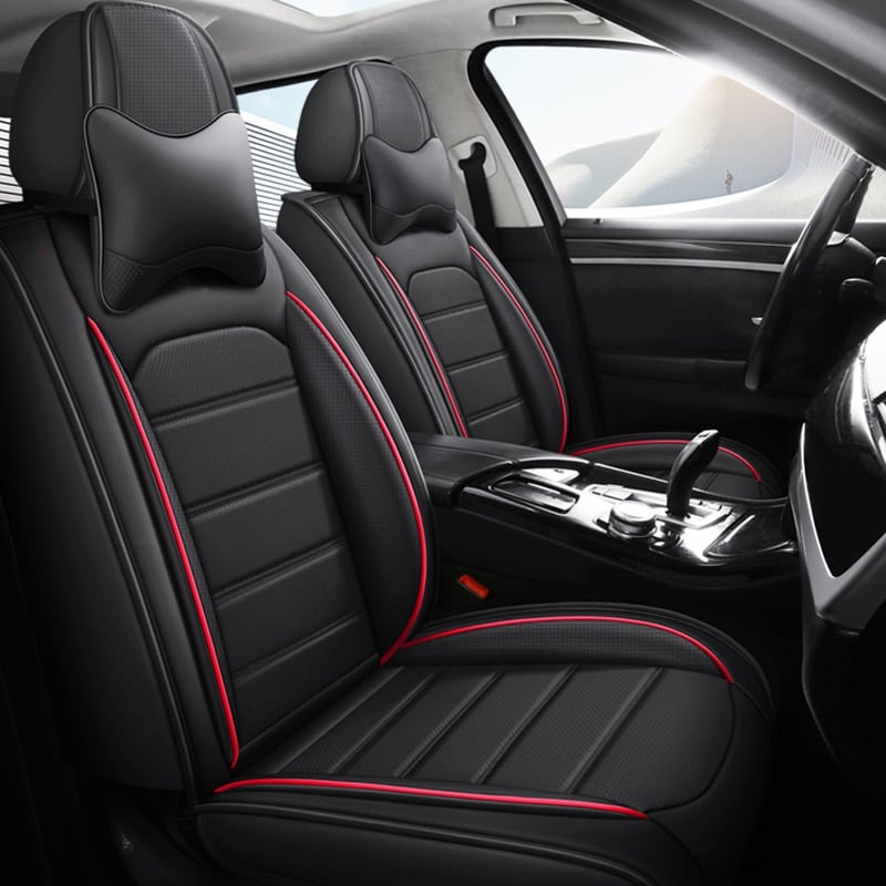 Universal Waterproof Leather Car Seat Covers Full Set, Front and Rear Seat Protection, Car Accessories.