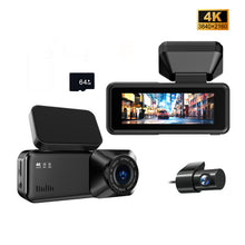 Load image into Gallery viewer, 2025 New 4K Dash Cam Front and Rear with WiFi &amp; GPS, Mini Hidden Car Camera Recorder