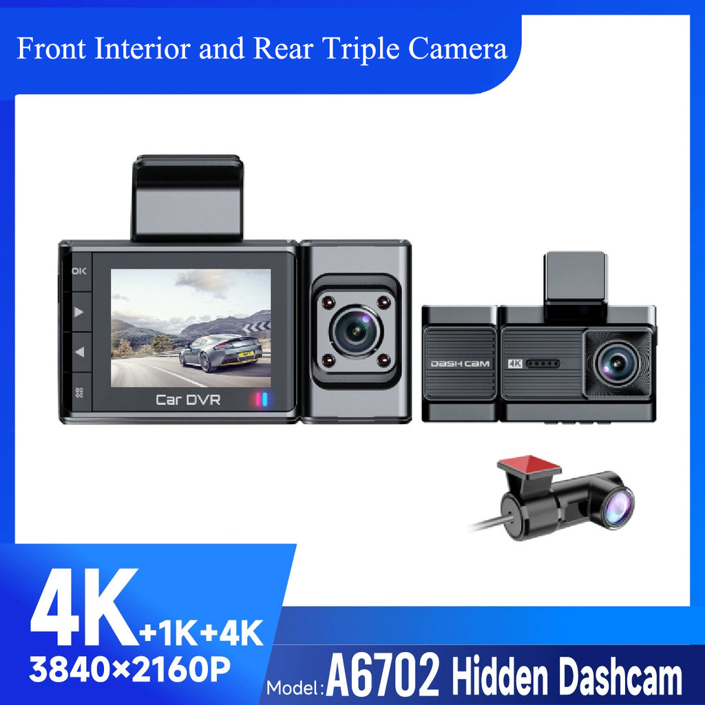 2025 New Car Dash Cam - 3 Views, 4K+1K Resolution, High-Quality Night Vision, Wi-Fi & GPS
