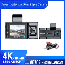 Load image into Gallery viewer, 2025 New Car Dash Cam - 3 Views, 4K+1K Resolution, High-Quality Night Vision, Wi-Fi &amp; GPS