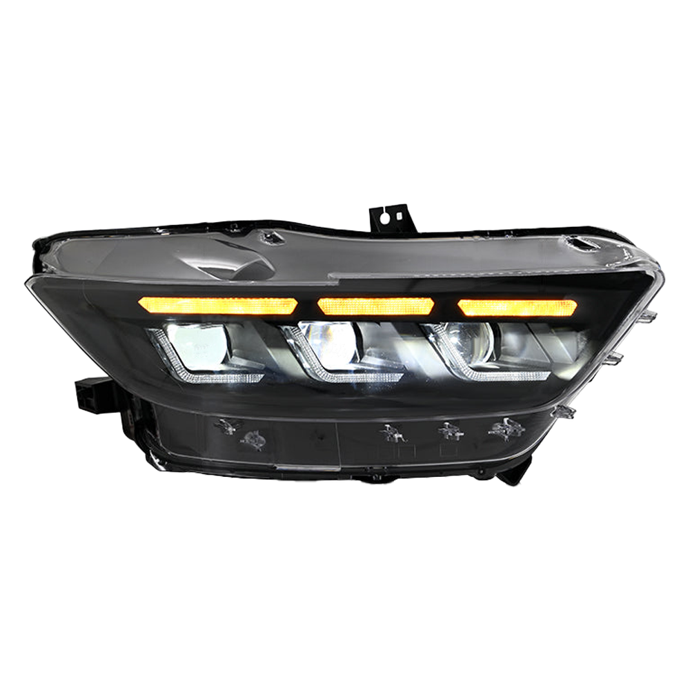 For 2015–2017 Ford Mustang LED Headlights – S650 Style Triple Beam Projector Lamps with DRL