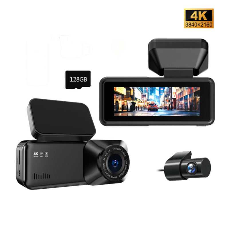 2025 New 4K Dash Cam Front and Rear with WiFi & GPS, Mini Hidden Car Camera Recorder