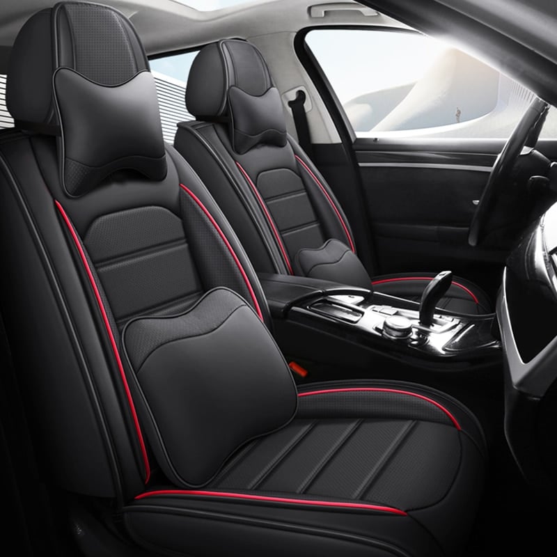 Universal Waterproof Leather Car Seat Covers Full Set, Front and Rear Seat Protection, Car Accessories.