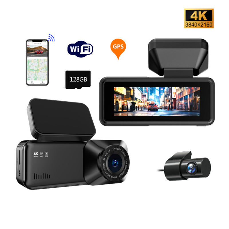 2025 New 4K Dash Cam Front and Rear with WiFi & GPS, Mini Hidden Car Camera Recorder