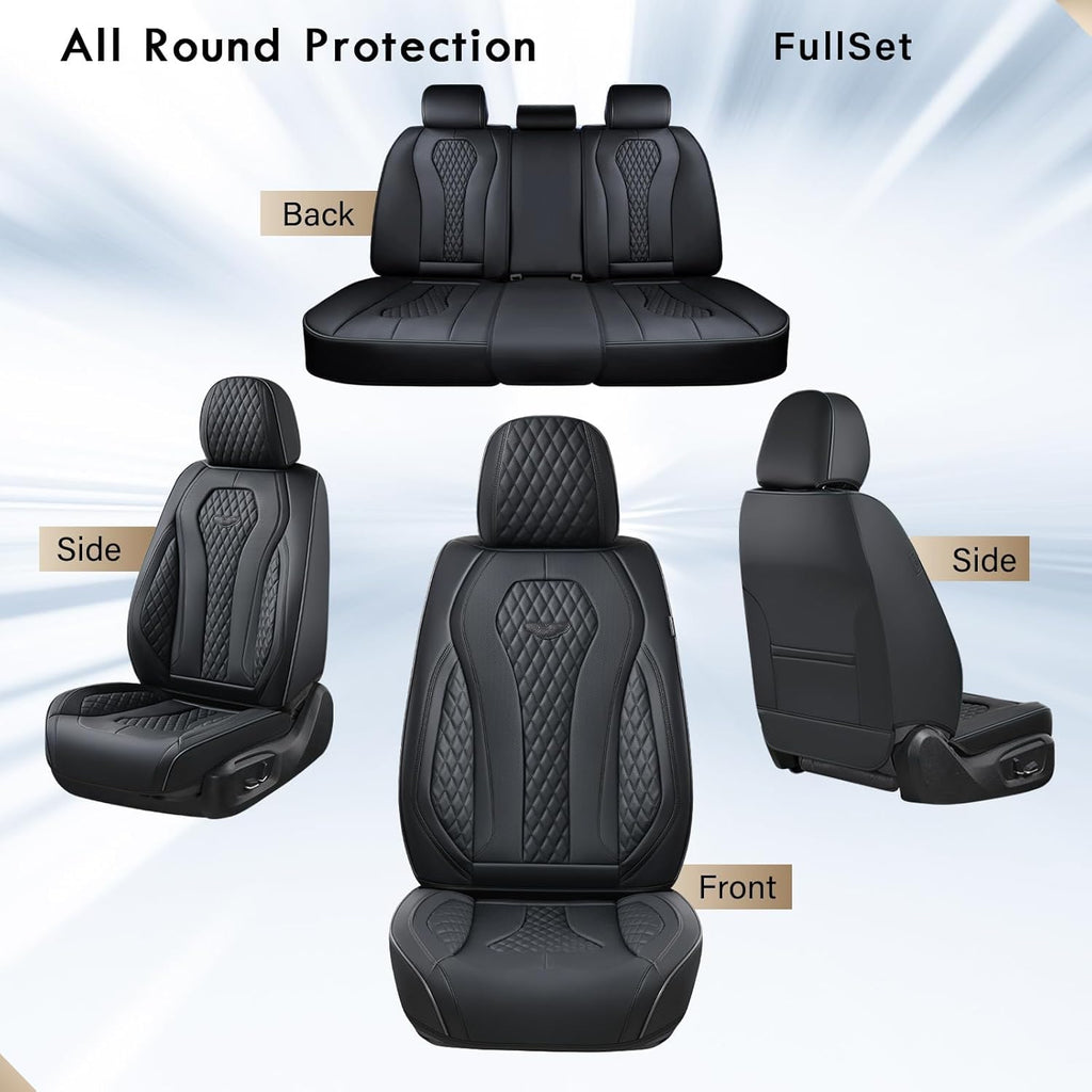 Amancarport Nappa Leather Car Seat Cover Universal Fit for Most Vehicles