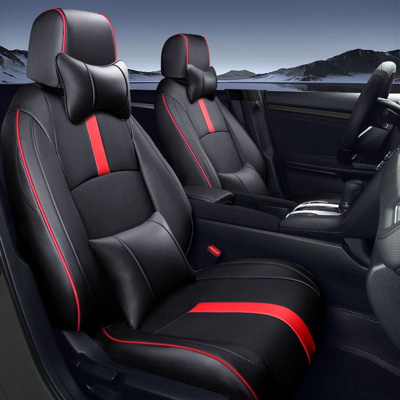 Custom For Honda Civic (2016-2025) Luxury Leather Car Seat Cover Full Set