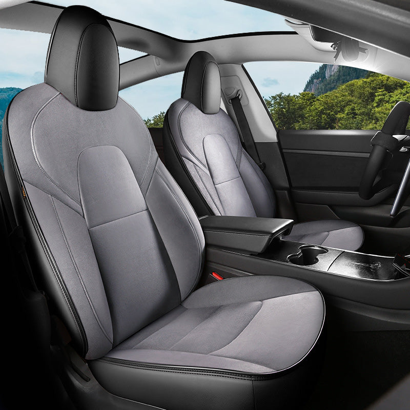 Custom Alcantara Leather Seat Cover For Tesla Model 3/Highland/Y/Juniper (2016-2025) - Full Set