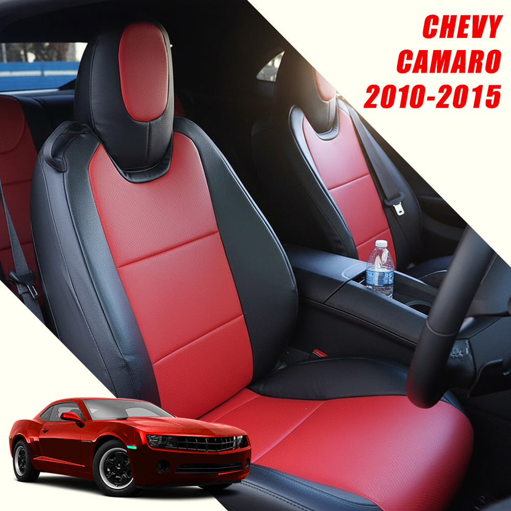 Chevy Camaro Coupe Seat Covers (2010–2015, LT/LS/RS/SS) – Custom Fit Full Set, Waterproof Faux Leather