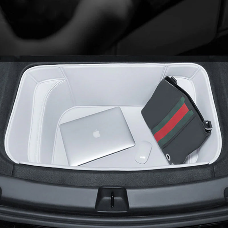 Leather Trunk Mats for Tesla Model 3/Y, Front & Rear, Waterproof, Scratch-Resistant, Easy to Clean