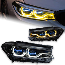 Load image into Gallery viewer, BMW 5 Series G30 LED Headlights (2018–2020) – Yellow &amp; White DRL, Full Assembly