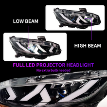 Load image into Gallery viewer, Demon Eye LED Headlights for 2016-2021 Honda Civic 10th Gen Projector Front Lamp Assembly (Pair)