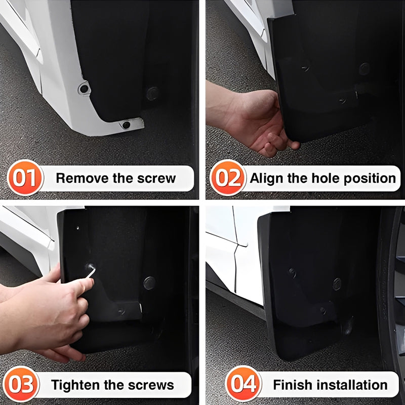 Mud Flaps for Ford F-250 / F-350 2017–2024 No-Drill Custom Fit All-Weather Front & Rear Splash Guards (4PCS)