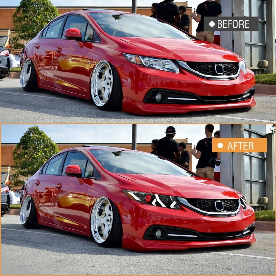 Demon Eye LED Headlights for 2012-2015 Honda Civic 9th Gen Projector Front Lamp Assembly (Pair)