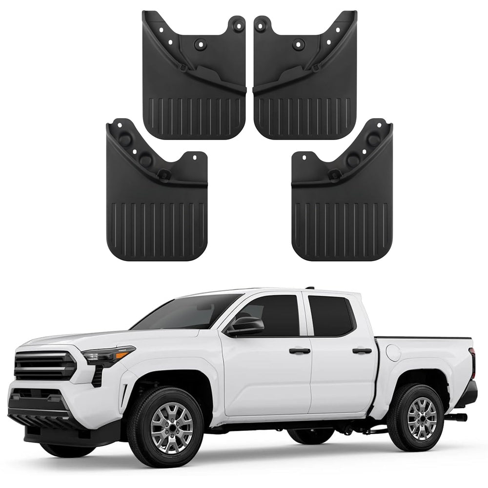 Amancarport® Custom Fit Mud Flaps for Toyota Tacoma 2005–2025 No-Drill Heavy-Duty Splash Guards (4-PC Set)
