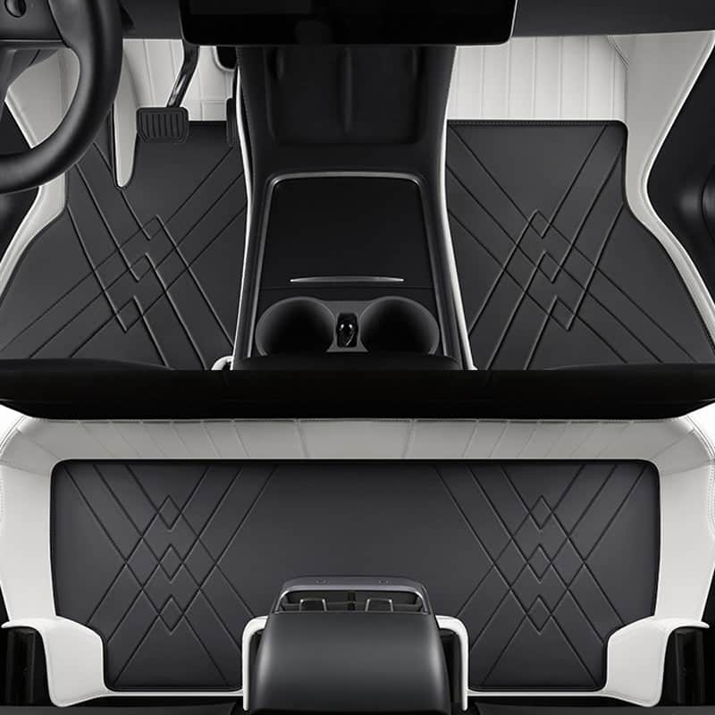 Amancarport for Tesla Model X 2016-2021(5-7 Seats) Luxury Leather All-Weather Floor Mats