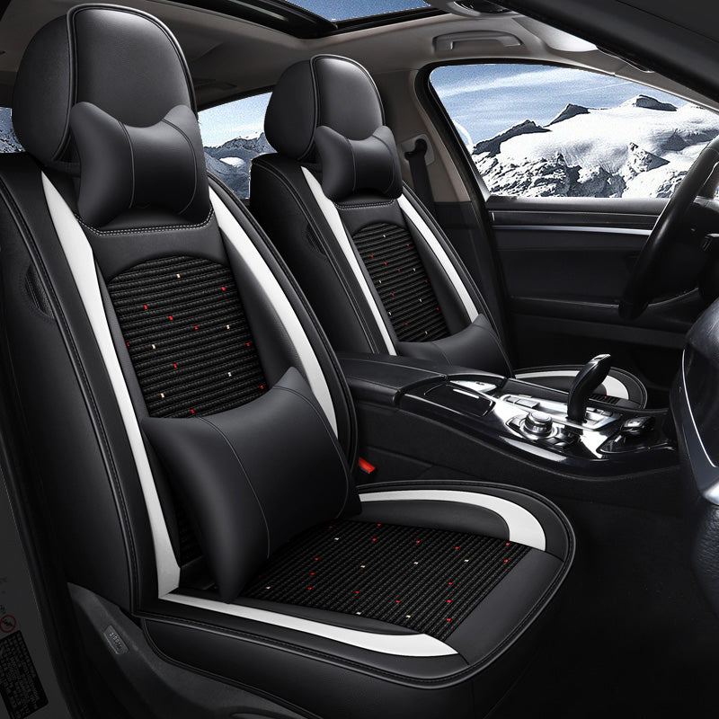 Amancarport Universal Leather Car Seat Covers – 5-Seat Full Set, Waterproof & Luxurious Fit for Most Vehicles