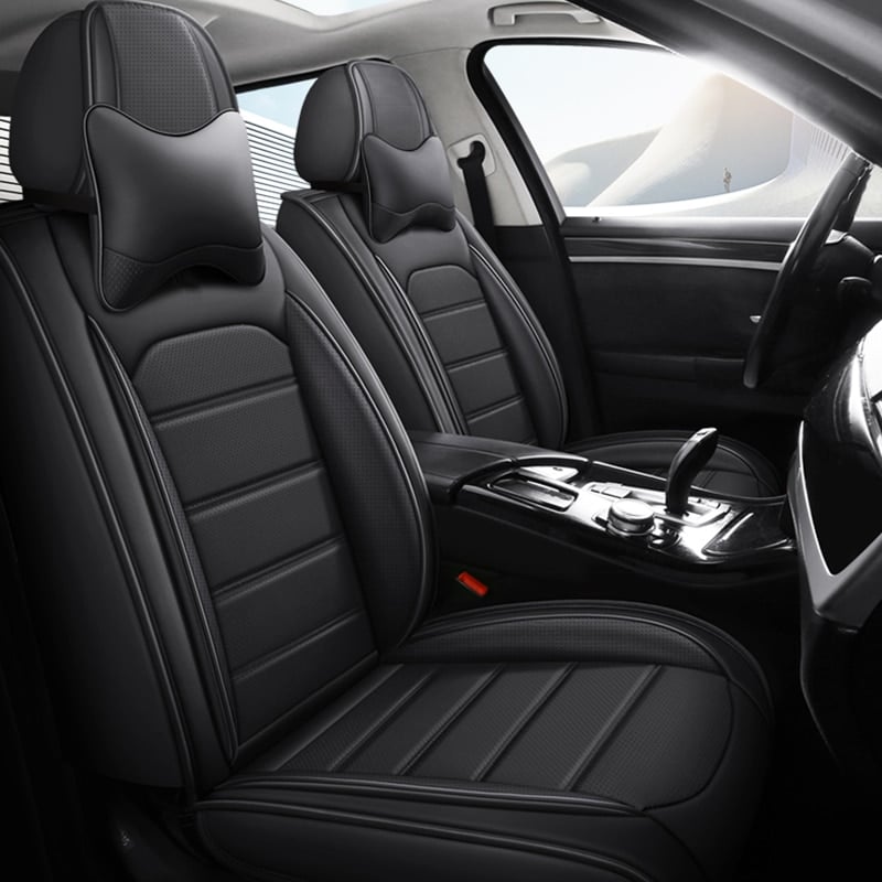 Universal Waterproof Leather Car Seat Covers Full Set, Front and Rear Seat Protection, Car Accessories.