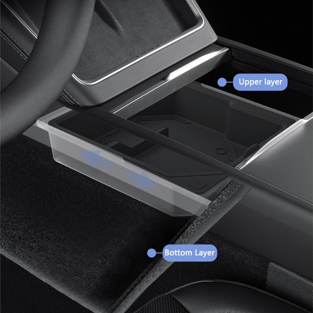 Tesla Model 3/Y Custom Storage Organizer 10-Piece Set - Highland/Juniper Floor Mats+Trunk Bucket+Phone Holder