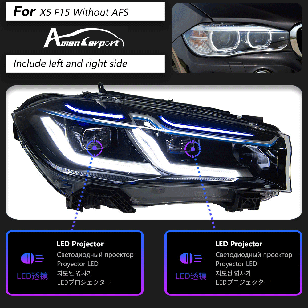 For BMW X5 F15 2014–2018 LED ThunderEye Headlights Assembly