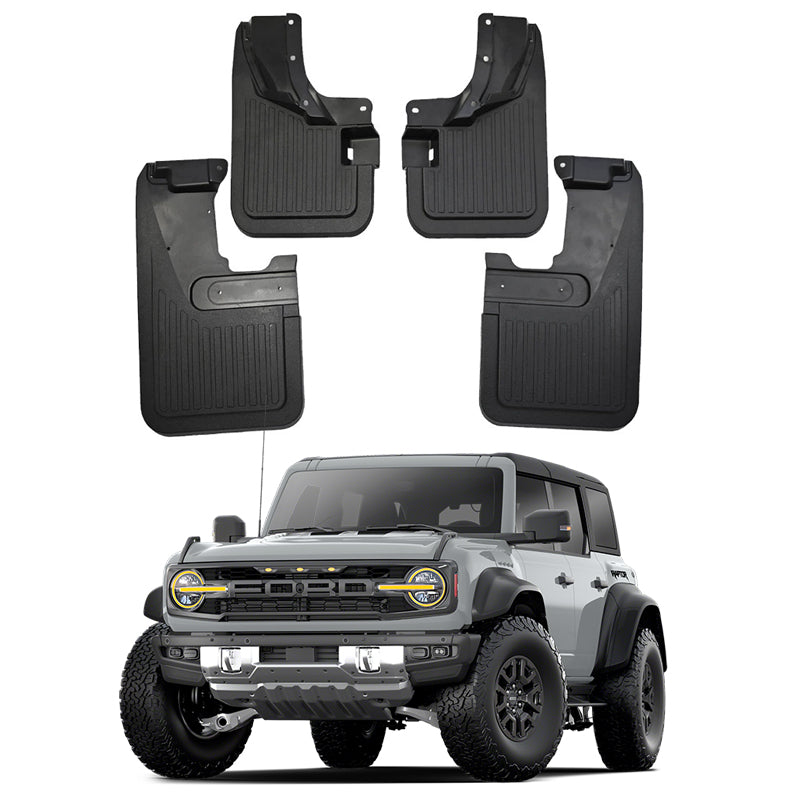 Amancarport® No-Drill Mud Flaps for Ford Bronco/Bronco Sport 2021-2025 Custom Fit All-Weather Splash Guards